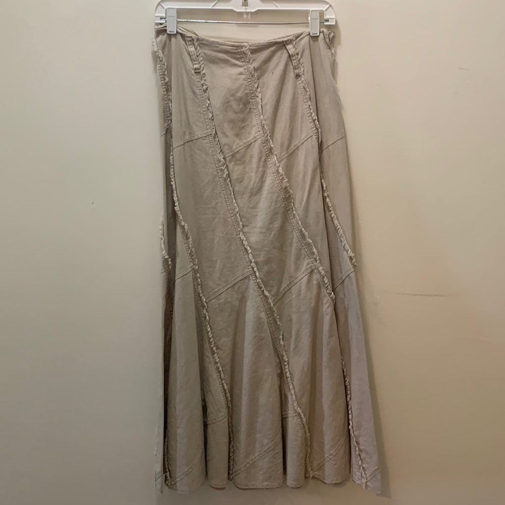 Tan colored frayed skirt